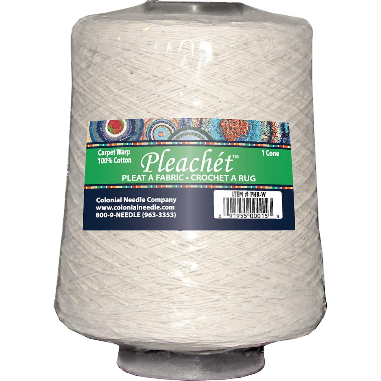 Colonial Pleachét™ Cotton Carpet Warp Cone, 1lb.